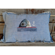 Coussin sardine bleu
