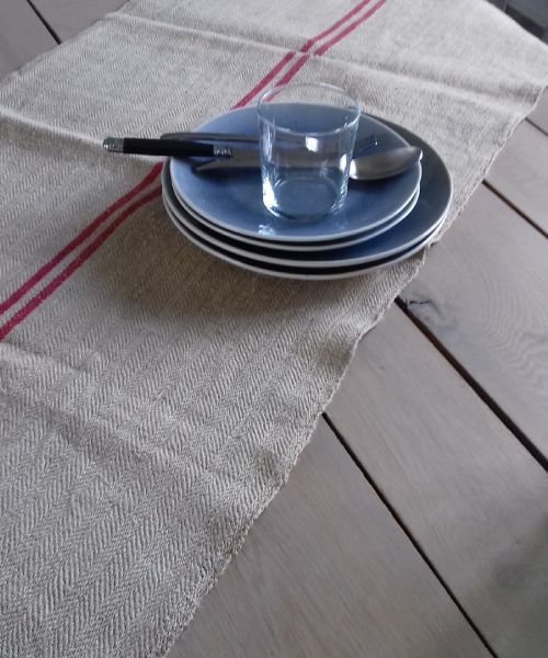 Chemin de table en chanvre ancien