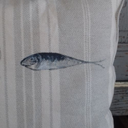 Coussin toile à matelas sardines bleues